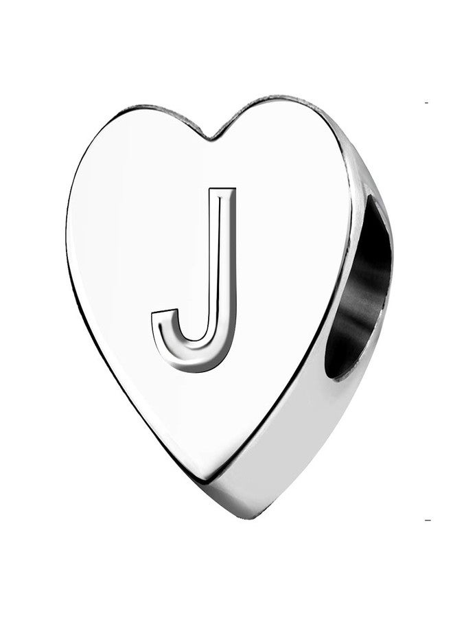TGLS Women Heart Love Letter J Initial Charm Alphabet Capital Name Beads Compatible With Pandora Charms Bracelets - Image 1